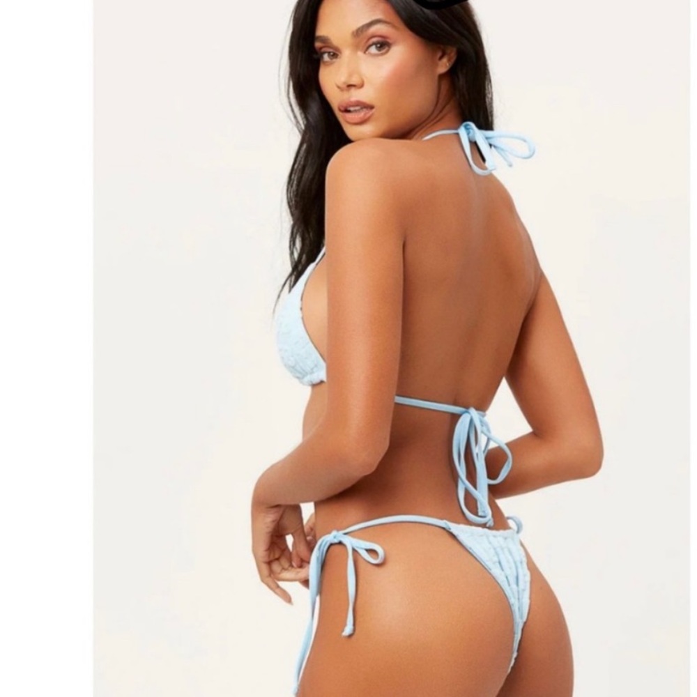 Frankie’s Bikini Terry Cloth bottoms in sky blue - Picture 1 of 4
